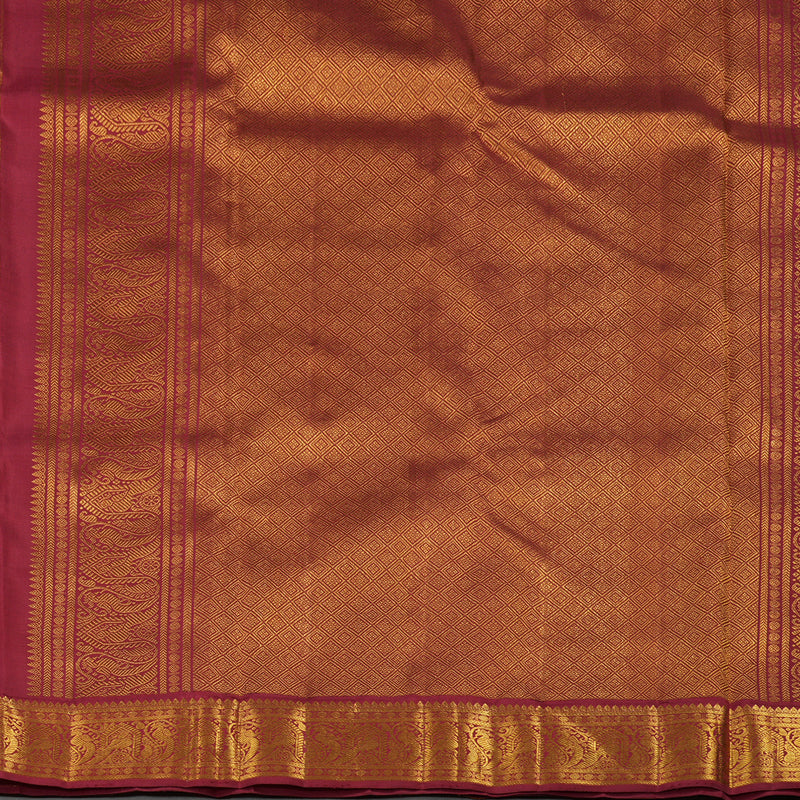 Hayagrivas Handloom Kanjivaram Silk Saree in Multicolour checks with Maroon Paalum Pazhamum  KBE414E3-1