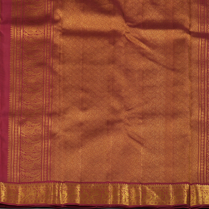 Hayagrivas Handloom Kanjivaram Silk Saree in Multicolour checks with Maroon Paalum Pazhamum  KBE414E3-1
