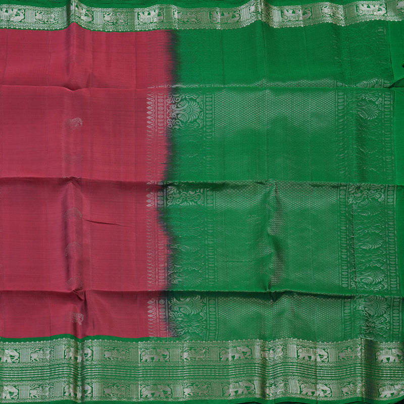 Hayagrivas Reddish-Pink Handloom Soft Silk Saree KBE1892L3-2