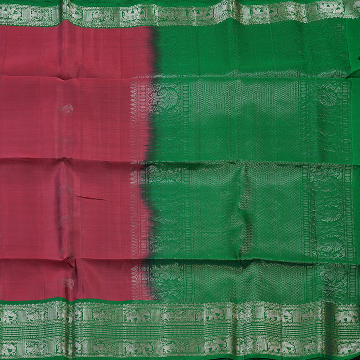 Hayagrivas Reddish-Pink Handloom Soft Silk Saree KBE1892L3-2
