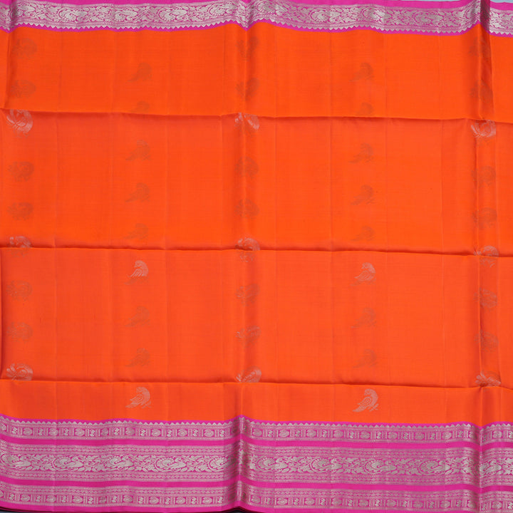 Hayagrivas Orange Handloom Soft Silk Saree KBE1892L3-20