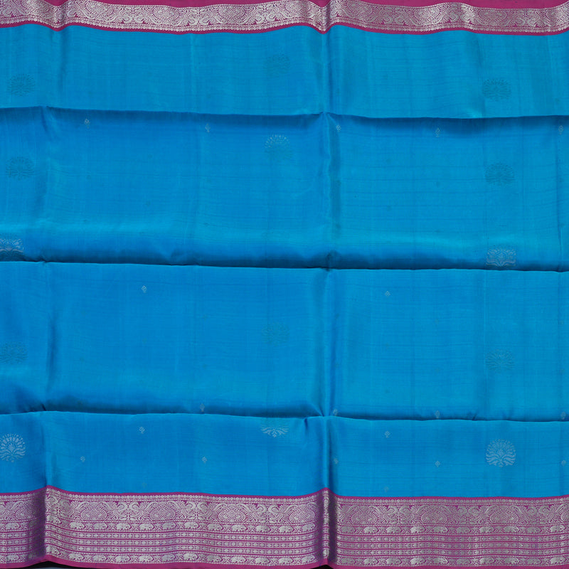Hayagrivas Ananda Blue Handloom Soft Silk Saree KBE1892L3-37