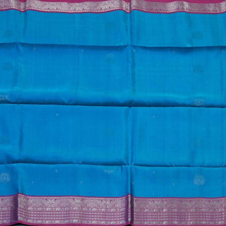 Hayagrivas Ananda Blue Handloom Soft Silk Saree KBE1892L3-37