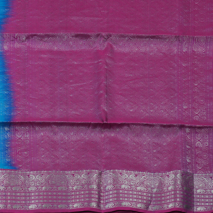 Hayagrivas Ananda Blue Handloom Soft Silk Saree KBE1892L3-37