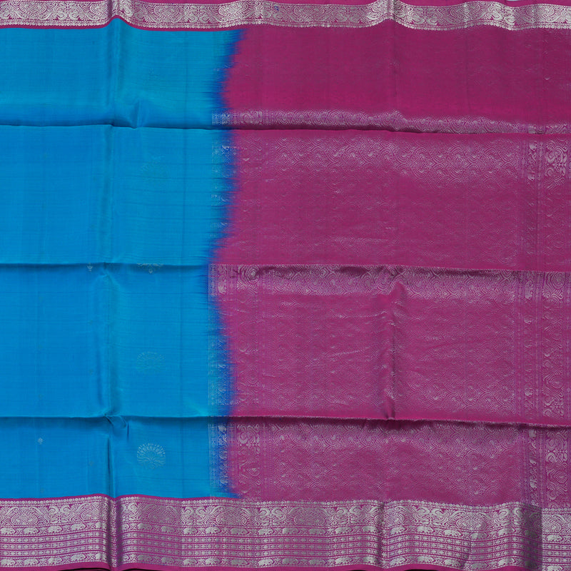 Hayagrivas Ananda Blue Handloom Soft Silk Saree KBE1892L3-37