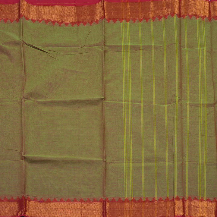 Hayagrivas Dual Tone (Lime Green & Red) Pure Chettinad Cotton Saree KBE1893L1-122