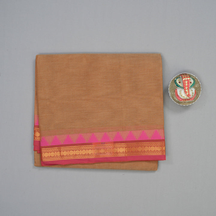 Hayagrivas Khaki Brown Handloom Chettinad Cotton Saree KBE1893L1-130