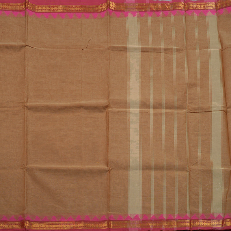 Hayagrivas Khaki Brown Handloom Chettinad Cotton Saree KBE1893L1-130