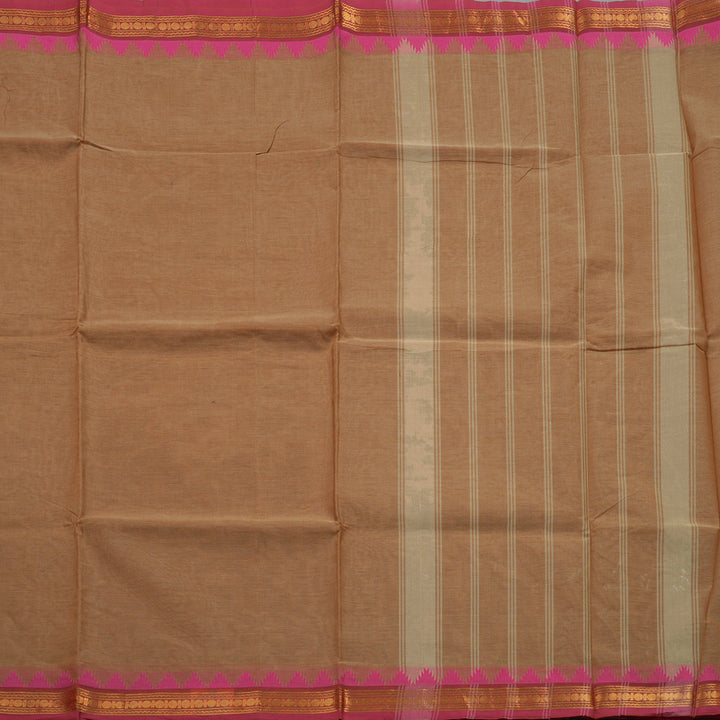 Hayagrivas Khaki Brown Handloom Chettinad Cotton Saree KBE1893L1-130
