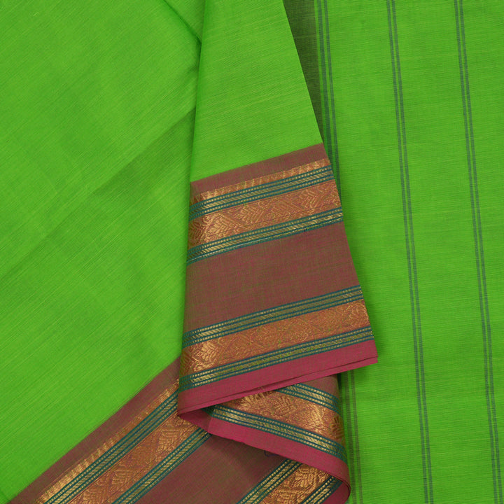 Hayagrivas Neon Green Handloom Chettinad Cotton Saree KBE1893L1-38