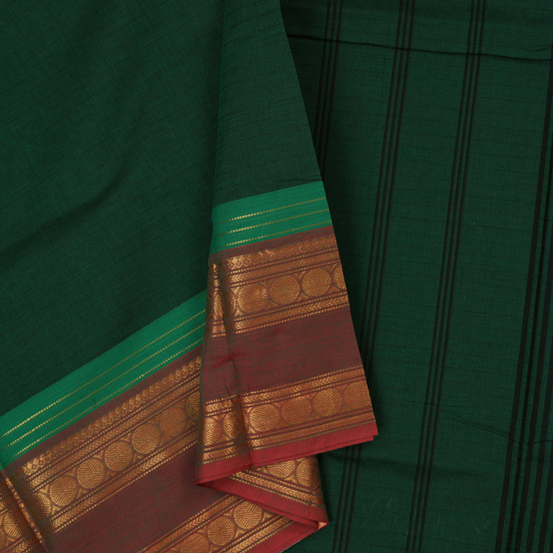 Hayagrivas Bottle Green Handloom Chettinad Cotton Saree KBE1893L1-41