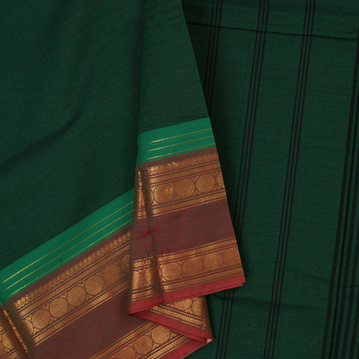 Hayagrivas Bottle Green Handloom Chettinad Cotton Saree KBE1893L1-41