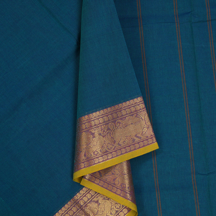 Hayagrivas Blue Handloom Chettinad Cotton Saree KBE1893L1-69
