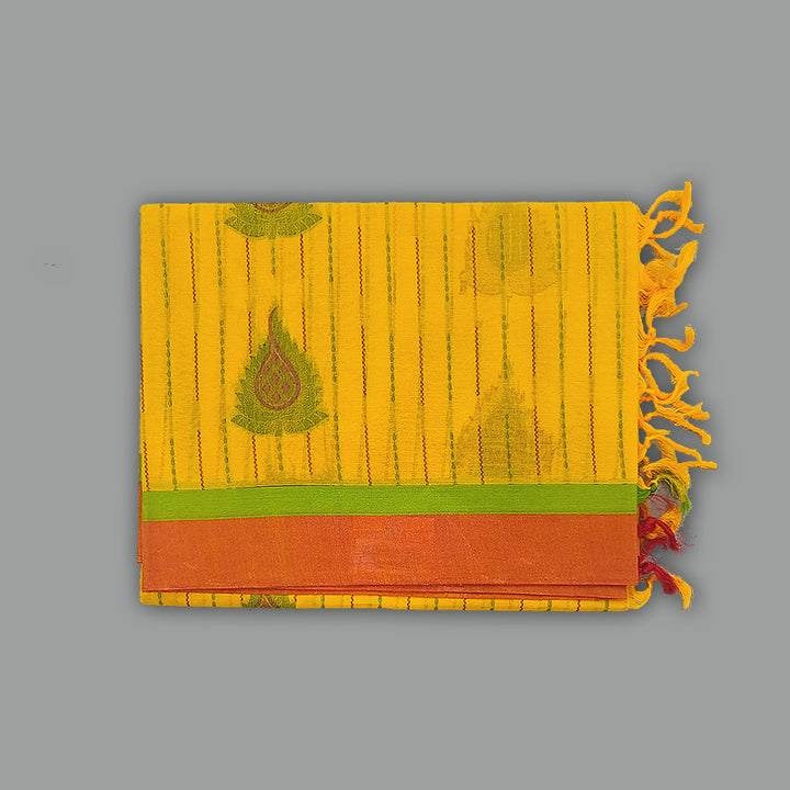 Hayagrivas Mango Yellow Pure Cotton Saree KBE1894L2-18