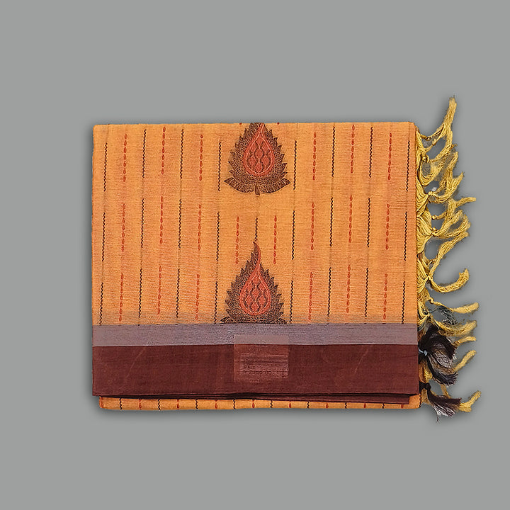 Hayagrivas Light Brown Pure Cotton Saree KBE1894L2-6
