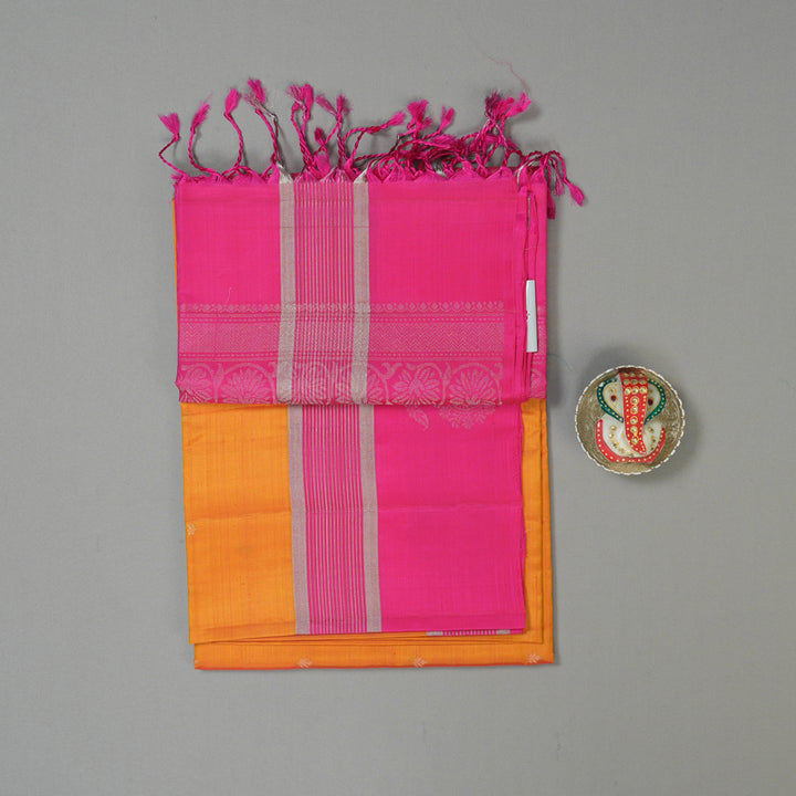 Hayagrivas Golden Orange Pure Soft Silk Saree KBE1895L1-9