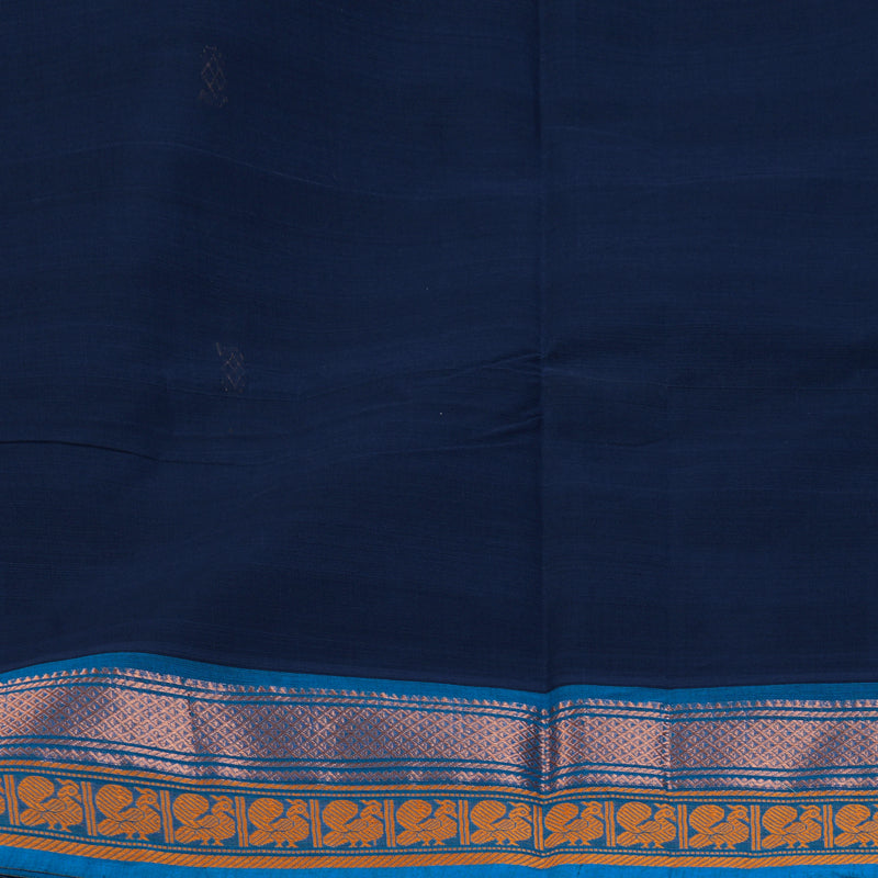 Hayagrivas Navy Blue Handloom Chettinad Cotton Saree KBE1896L1-12