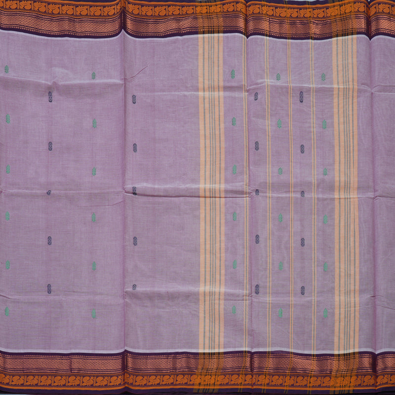 Hayagrivas Lilac Pure Chettinad Cotton Saree KBE1896L1-13