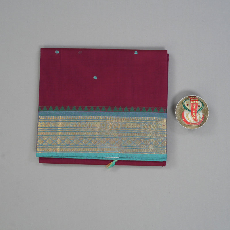 Hayagrivas Magenta Handloom Chettinad Cotton Saree KBE1896L1-30