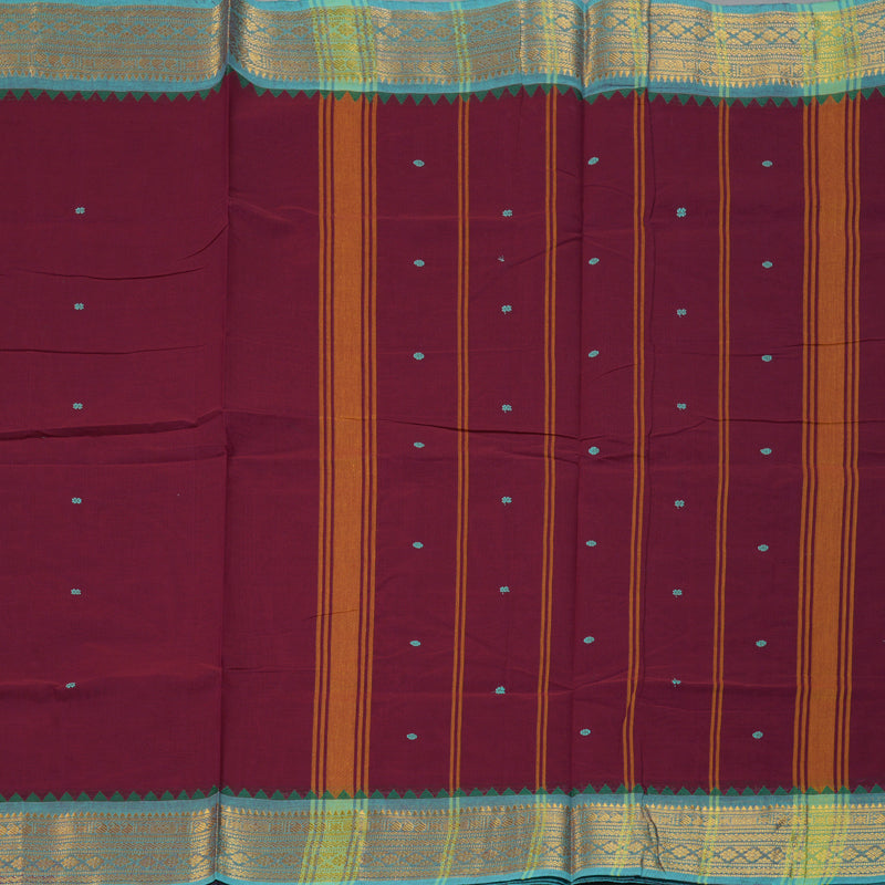 Hayagrivas Magenta Handloom Chettinad Cotton Saree KBE1896L1-30