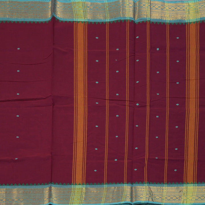 Hayagrivas Magenta Handloom Chettinad Cotton Saree KBE1896L1-30