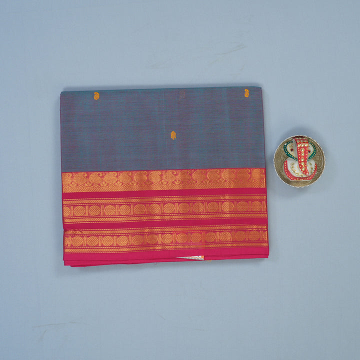 Hayagrivas Dual Tone (Sky Blue & Purple) Pure Chettinad Cotton Saree KBE1896L1-51