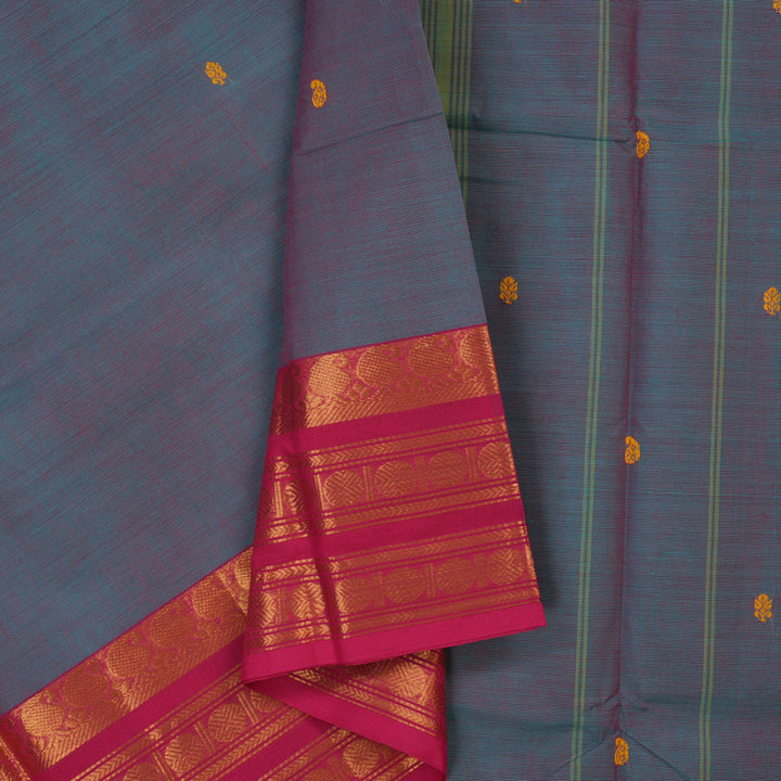 Hayagrivas Dual Tone (Sky Blue & Purple) Pure Chettinad Cotton Saree KBE1896L1-51