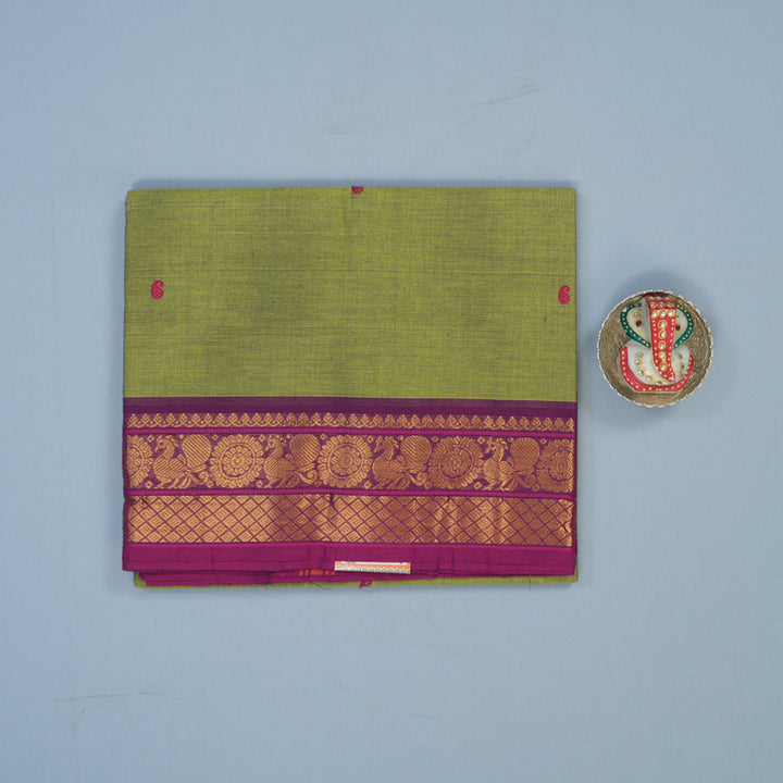 Hayagrivas Cement Green Pure Chettinad Cotton Saree KBE1896L1-69