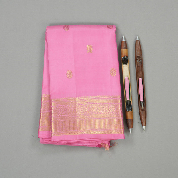 Hayagrivas Rose Pink Handloom Kanjivaram Silk Saree KBE189D2-1