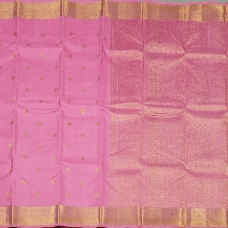 Hayagrivas Rose Pink Handloom Kanjivaram Silk Saree KBE189D2-1