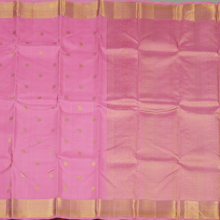 Hayagrivas Rose Pink Handloom Kanjivaram Silk Saree KBE189D2-1