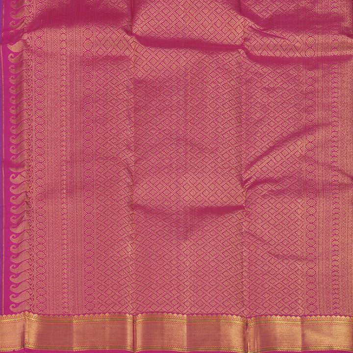 Hayagrivas Purple Handloom Kanjivaram Silk Saree with Pink Border KBE189D4-1