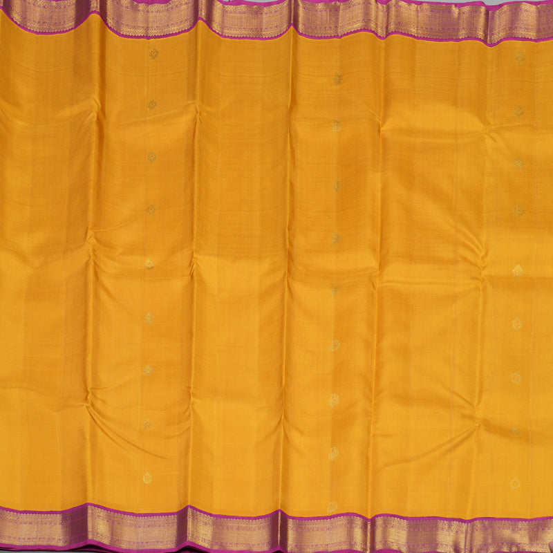 Hayagrivas Handloom Pure Kanjivaram Silk Saree in Vibrant Mustard KBE18D1-1