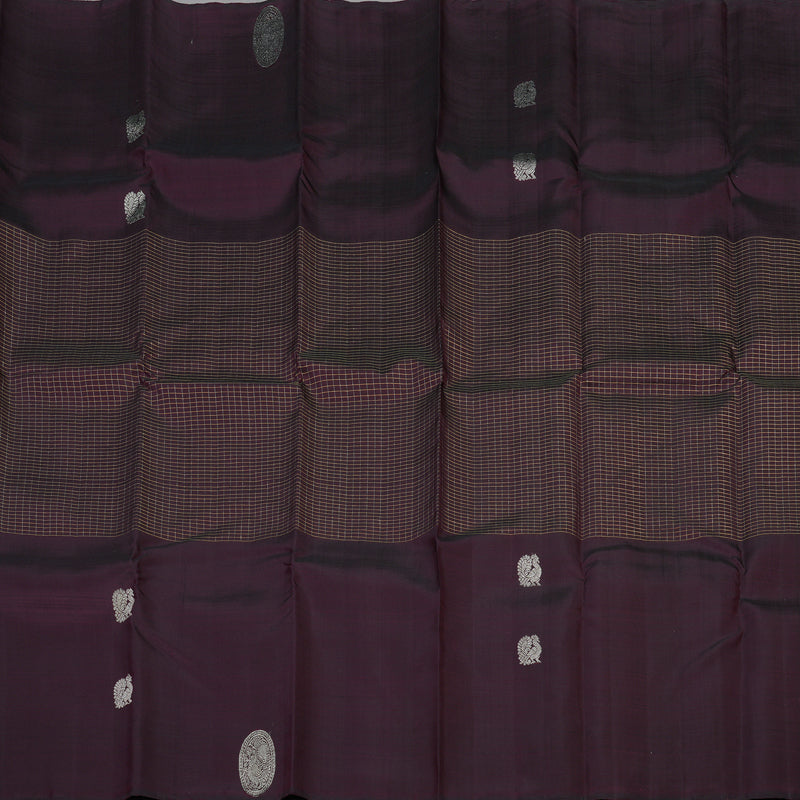 Hayagrivas Handloom Pure Kanjivaram Silk Saree in Intense Plum Purple KBE18D5-1