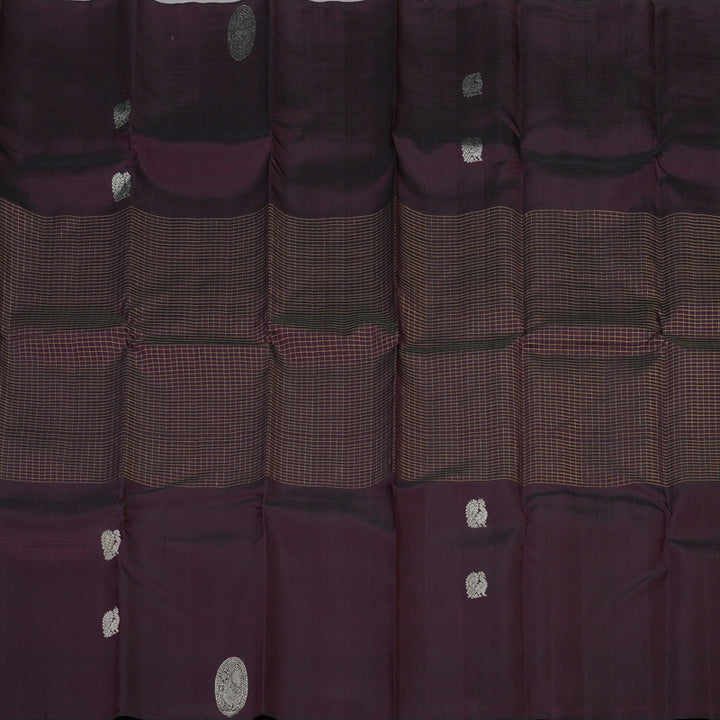 Hayagrivas Handloom Pure Kanjivaram Silk Saree in Intense Plum Purple KBE18D5-1