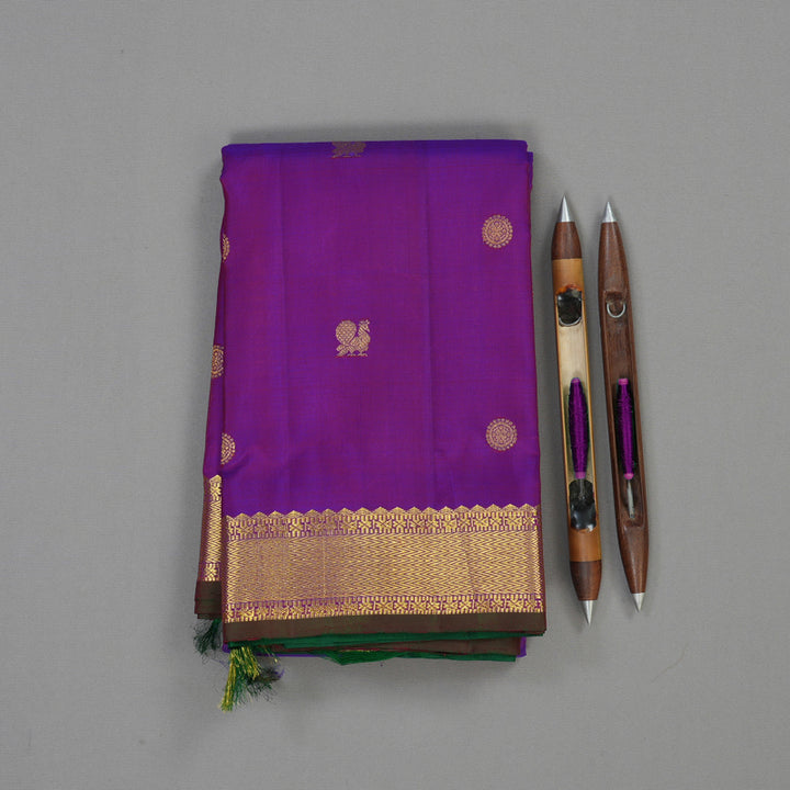 Hayagrivas Handloom Purple Kanjivaram Silk Saree KBE1900L1-2