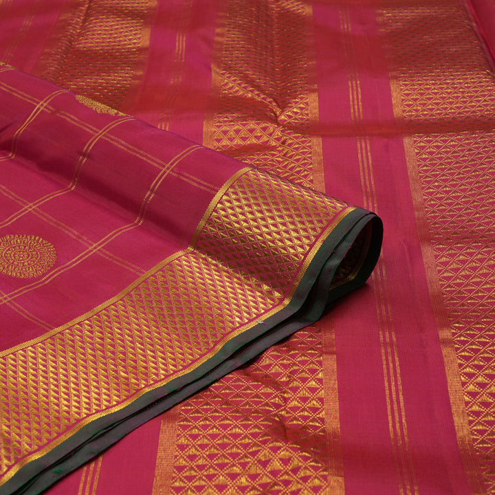 Hayagrivas Handloom Dark Pink Kanjivaram Silk Saree KBE1900L6-1