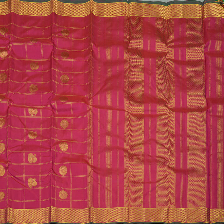 Hayagrivas Handloom Dark Pink Kanjivaram Silk Saree KBE1900L6-1