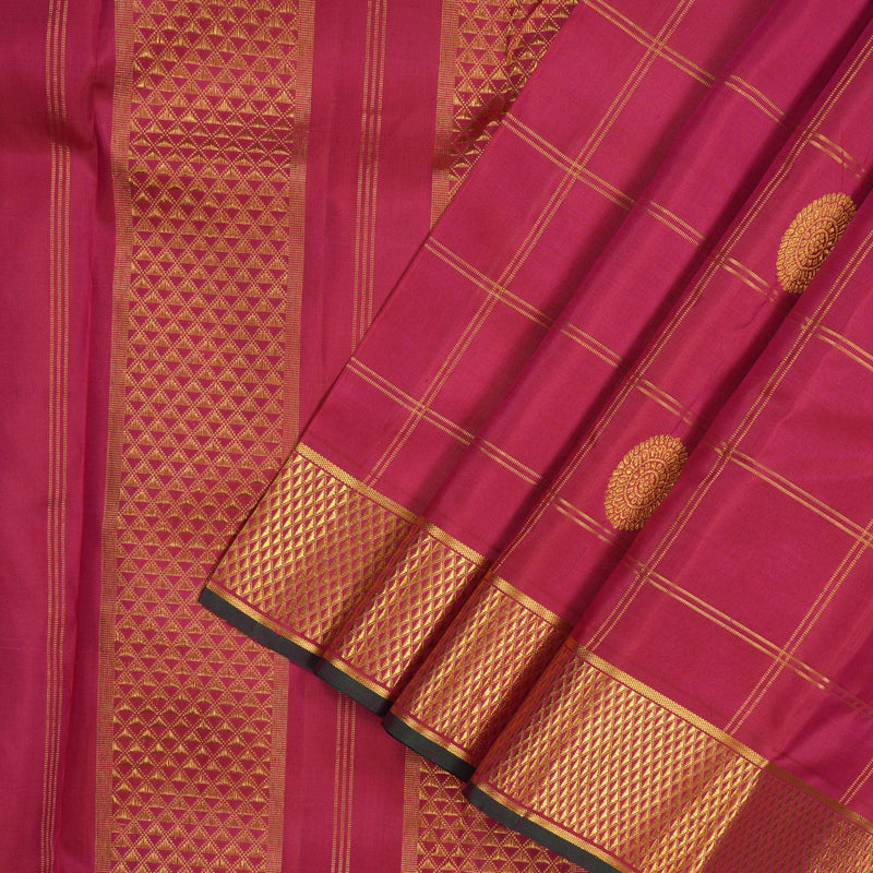 Hayagrivas Handloom Dark Pink Kanjivaram Silk Saree KBE1900L6-1