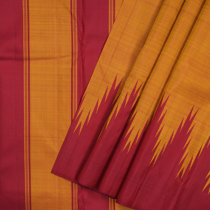 Hayagrivas Sunset Orange Handloom Kanjivaram Silk Saree KBE1900L9-1