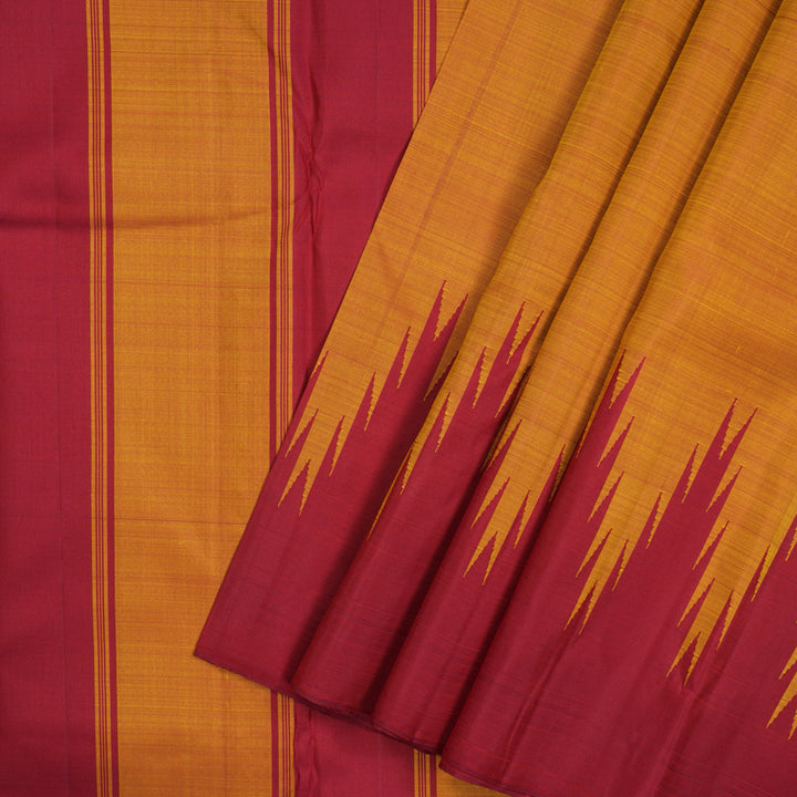 Hayagrivas Sunset Orange Handloom Kanjivaram Silk Saree KBE1900L9-1