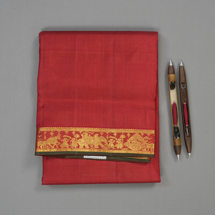 Hayagrivas Handloom Maroon Ten Yards Silk Madisar KBE1902L2-1
