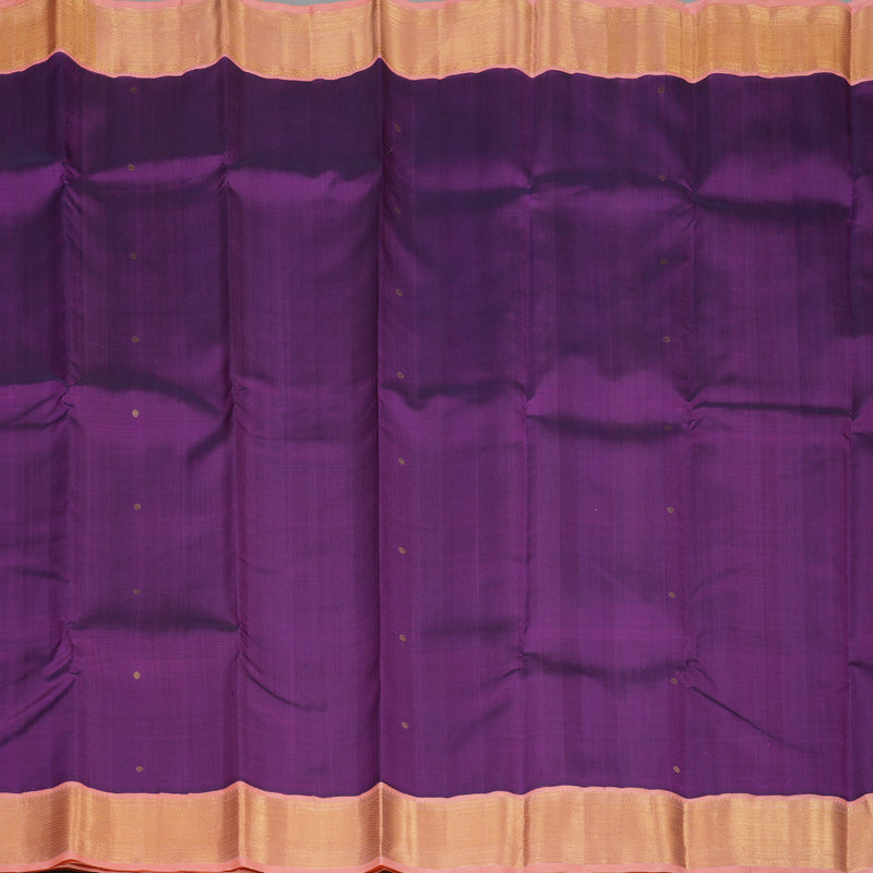 Hayagrivas Handloom Purple Kanjivaram Silk Saree with Pastel Pink border KBE1903L1-2