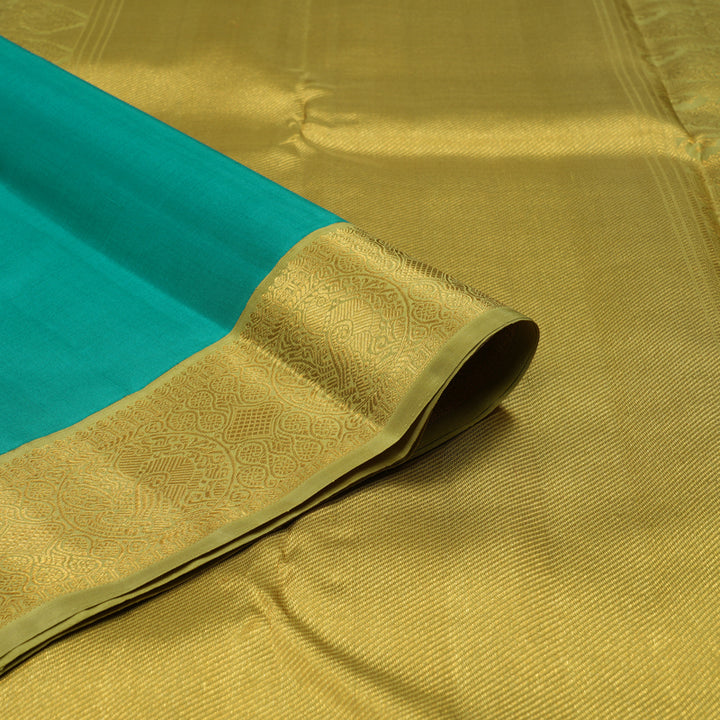 Hayagrivas Handloom Emerald Green Kanjivaram Silk Saree with Soft Olive Green border KBE1903L2-1