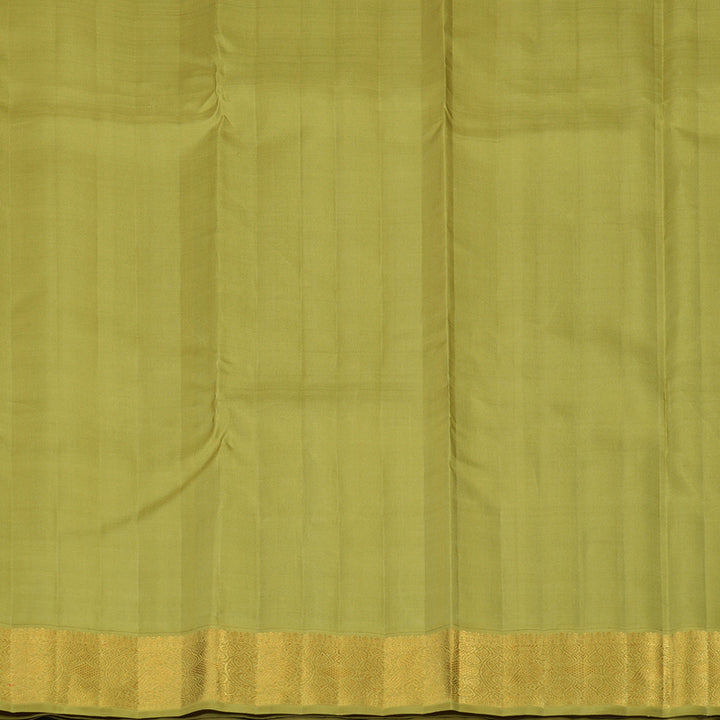 Hayagrivas Handloom Emerald Green Kanjivaram Silk Saree with Soft Olive Green border KBE1903L2-1
