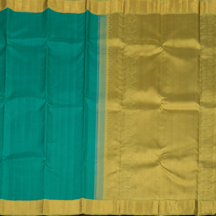 Hayagrivas Handloom Emerald Green Kanjivaram Silk Saree with Soft Olive Green border KBE1903L2-1