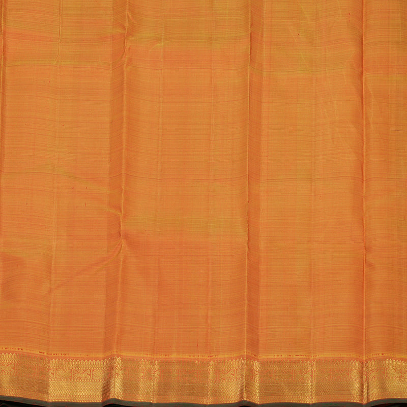 Hayagrivas Handloom Indigo Purple Kanjivaram Silk Saree with Golden Orange border KBE1903L2-3