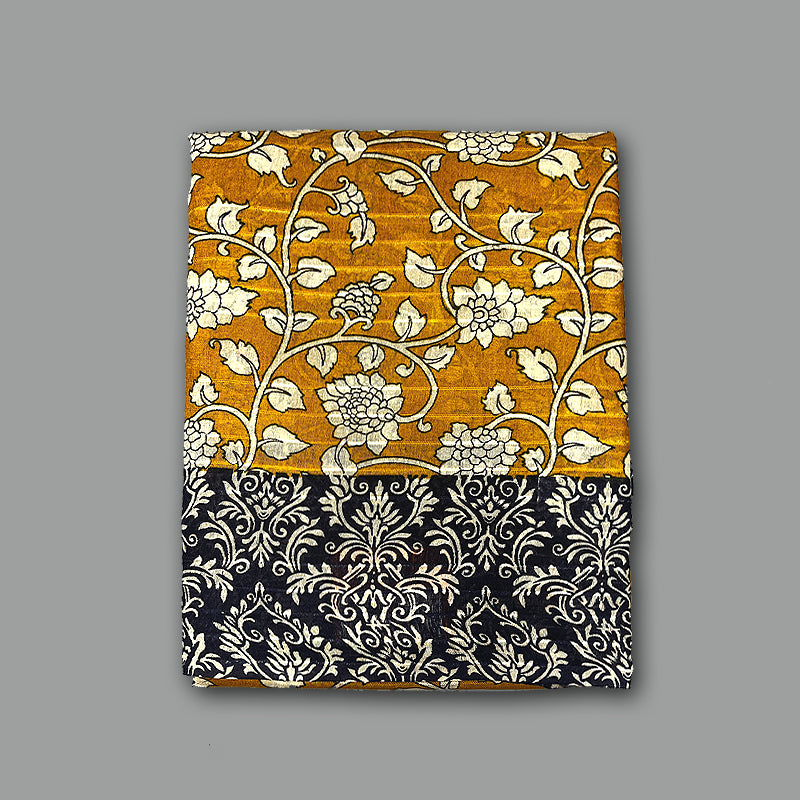 Hayagrivas Mustard Yellow Fancy Cotton Saree KBE1905L1-1