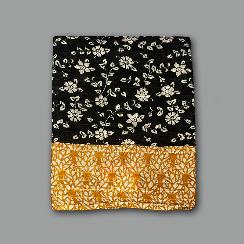 Hayagrivas Black Fancy Cotton Saree KBE1905L1-3