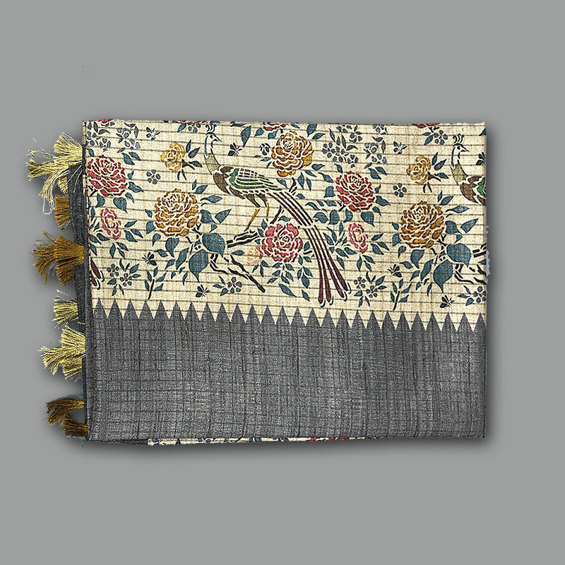 Hayagrivas Beige Fancy Cotton Saree KBE1908L2-14